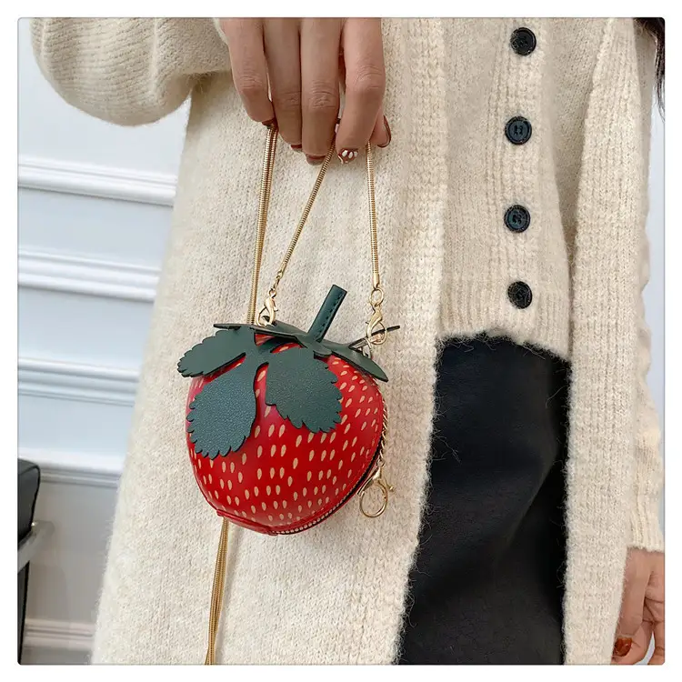 Sweet And Cute Strawberry Style Crossbody Bag