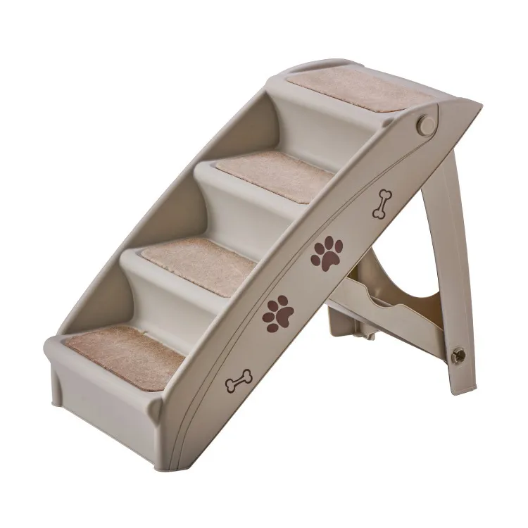 Foldable Thickened Ladder Small Dogs And Cats Non-slip Stairs Home Bed Sofa Step - Gray Upgrade