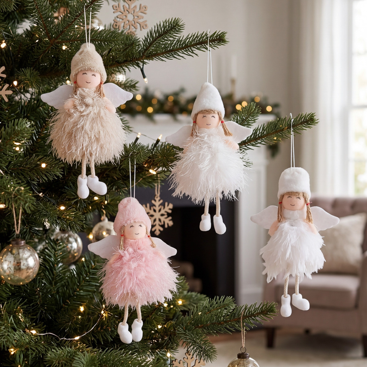Feather ornament christmas tree decoration christmas tree