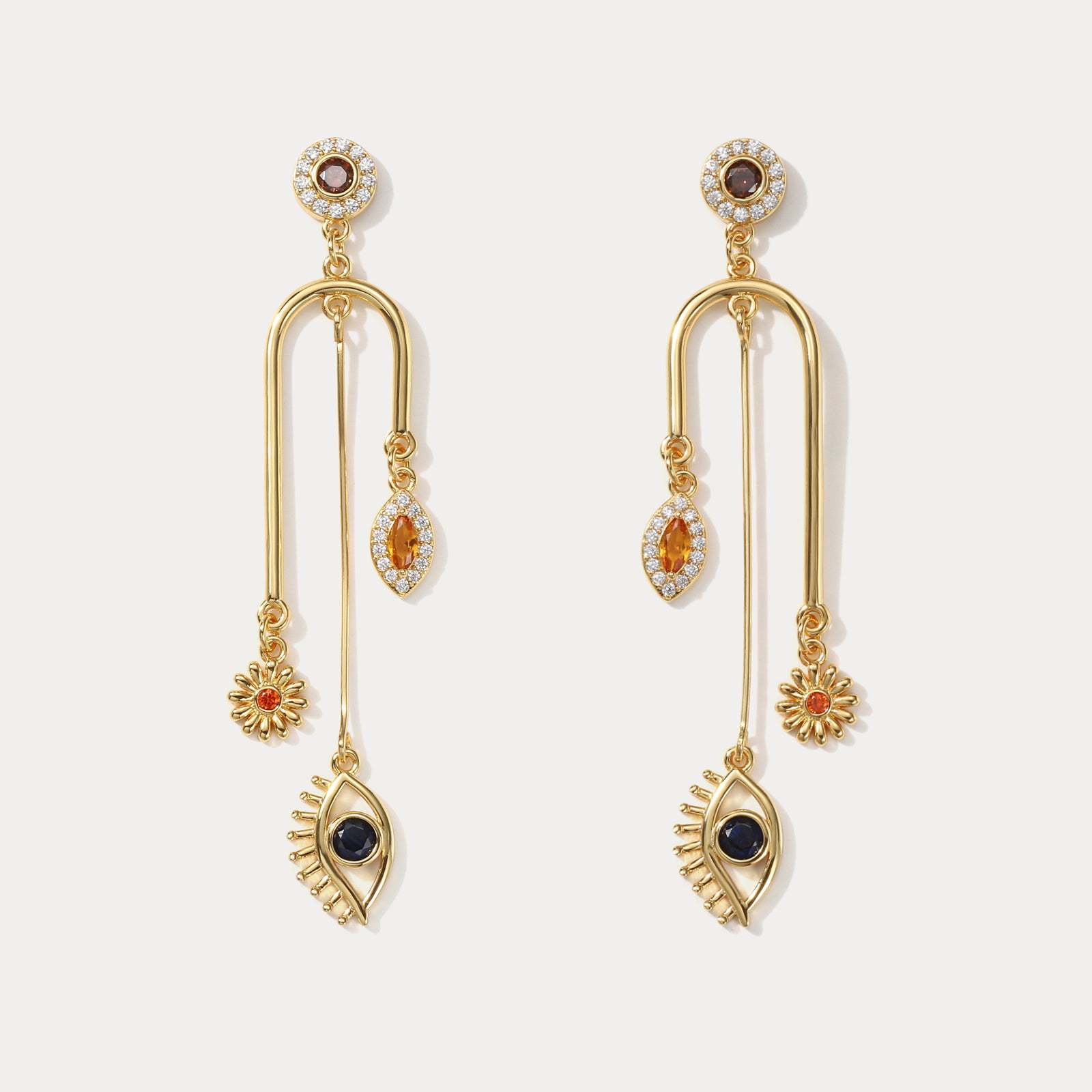 Fashion Devil's Eye Pendant Earrings Female Natural Stone