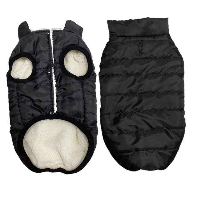 Winter Pet Coat Dog Fleece lined Waterproof Windproof Vest Black - Shop at LoveMi