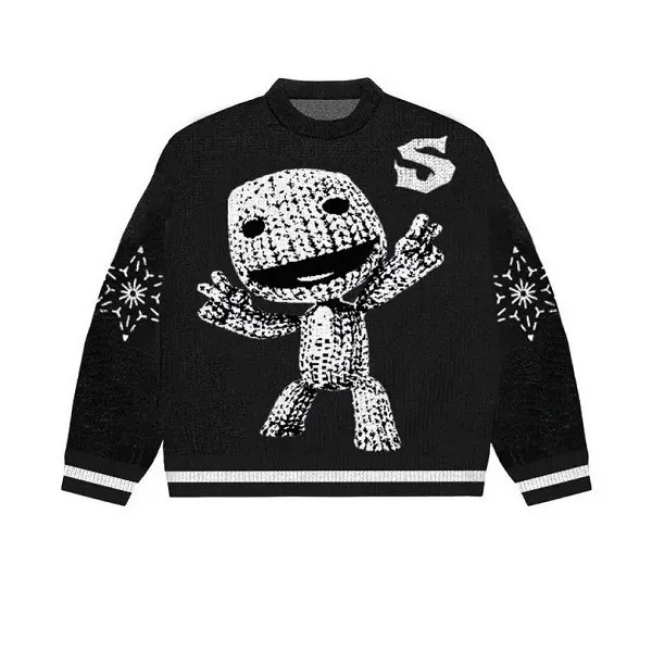 Women's Casual Loose Round Neck Sweater Black - Shop at LoveMi