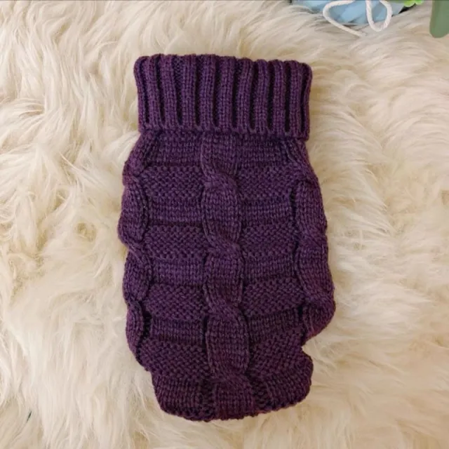 Cat Clothes Cat Pet Supplies Autumn Winter Knitted Sweater Cute Net Red Dark Purple - Shop at LoveMi