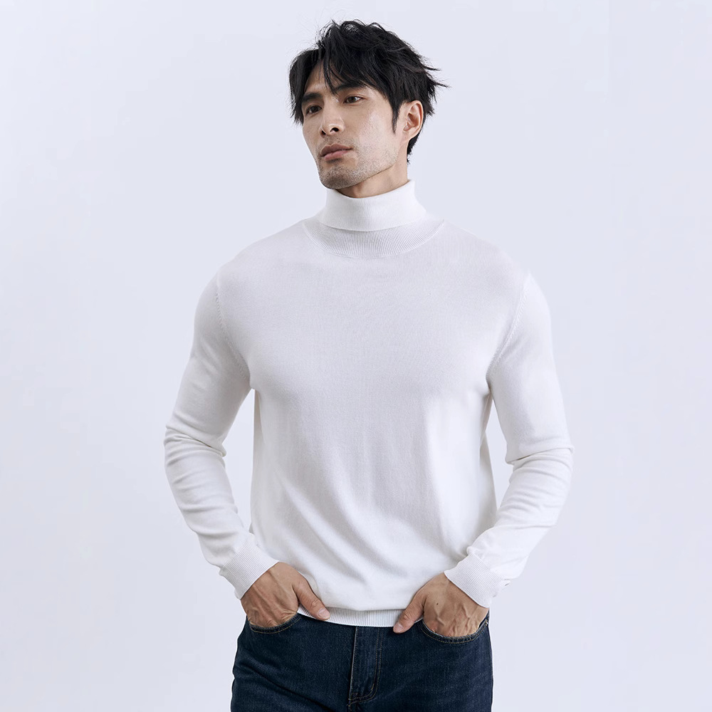 Turn-down Turtleneck Core-spun Knit Sweater For Men Rugged Style