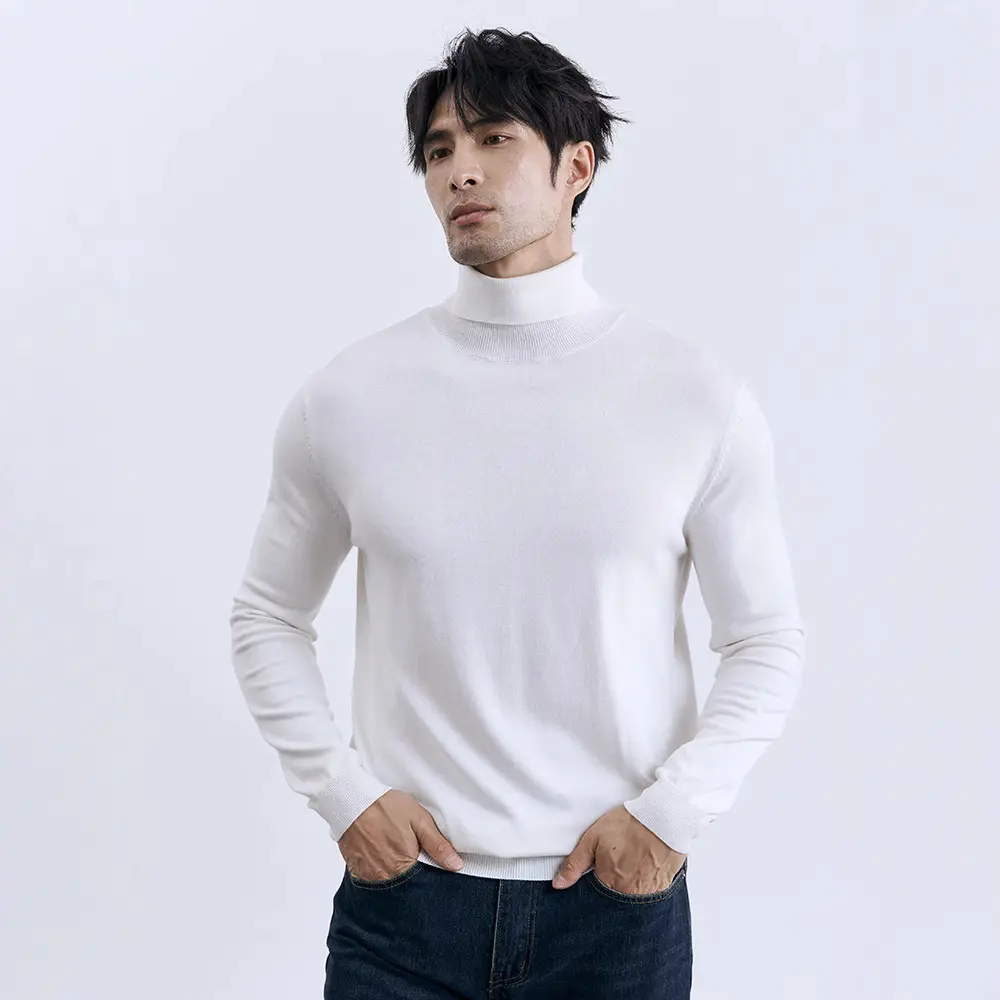 Turn-down Turtleneck Core-spun Knit Sweater