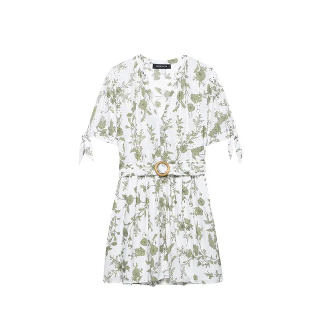 European And American Style Hollow Out Embroidered Printed Mini Short Sleeve Dress - Shop at LoveMi