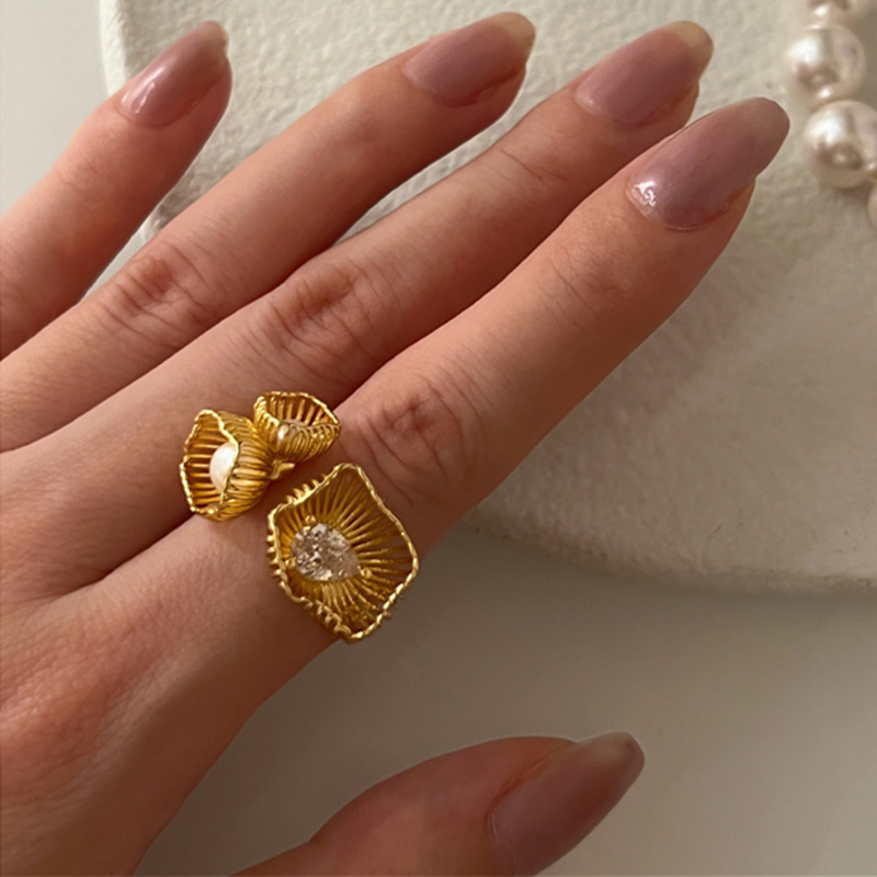 Hollow Three-dimensional Flower Ring