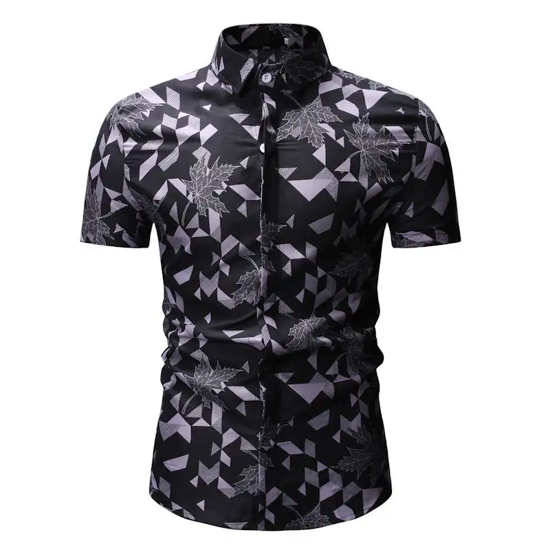 Men's Printed Youth Beach Style Casual Flower Shirt
