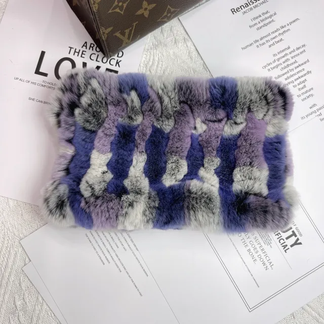 Women's Versatile Fur Snood Warm Scarf Pink Gray Purple - Shop at LoveMi