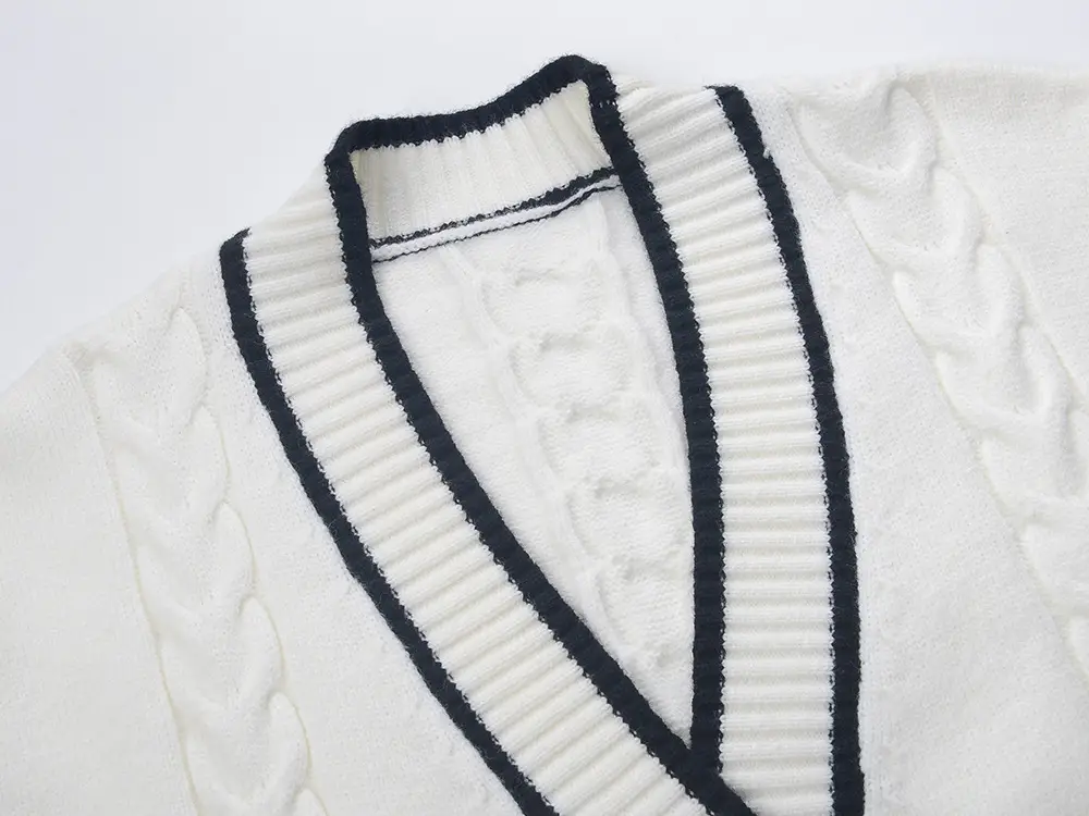 Women's French Jacquard Contrast Color Knitwear Long Sleeve