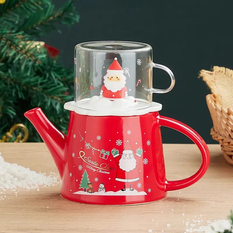 Creative Three-dimensional Santa Claus Tea Set Ceramic