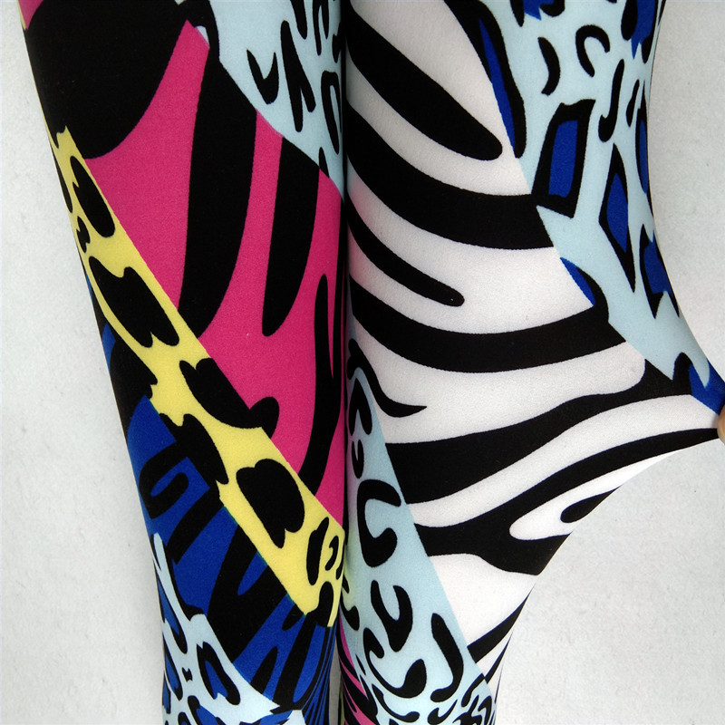 Title 10, Leggings femininas com estampa de leopardo neon...