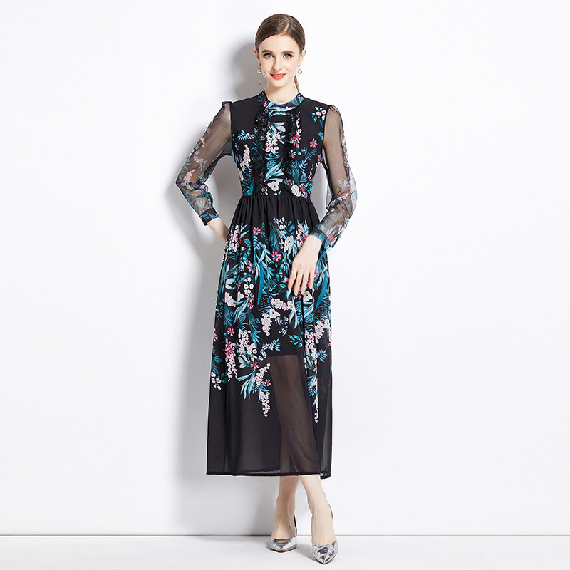High-Waist Long-Sleeve Dress, picture 7 of 8
