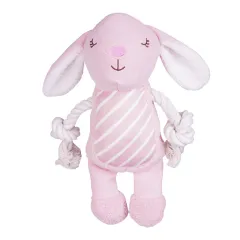 Plush Molar Bite-resistant Dog Toy - Pink Rabbit - View 1
