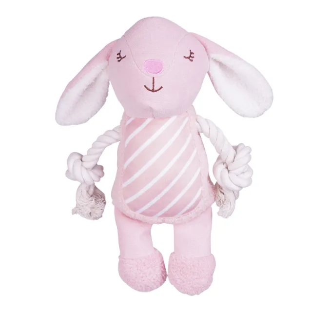 Plush Molar Bite resistant Dog Toy Pink Rabbit - Shop at LoveMi