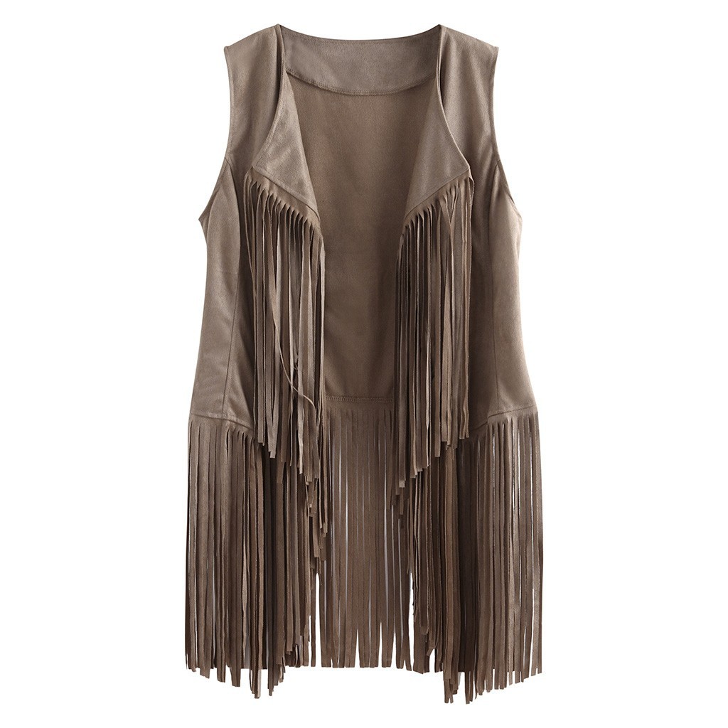 Title 19, Fashion Thin Tassel Sleeveless Vest for Women. ...