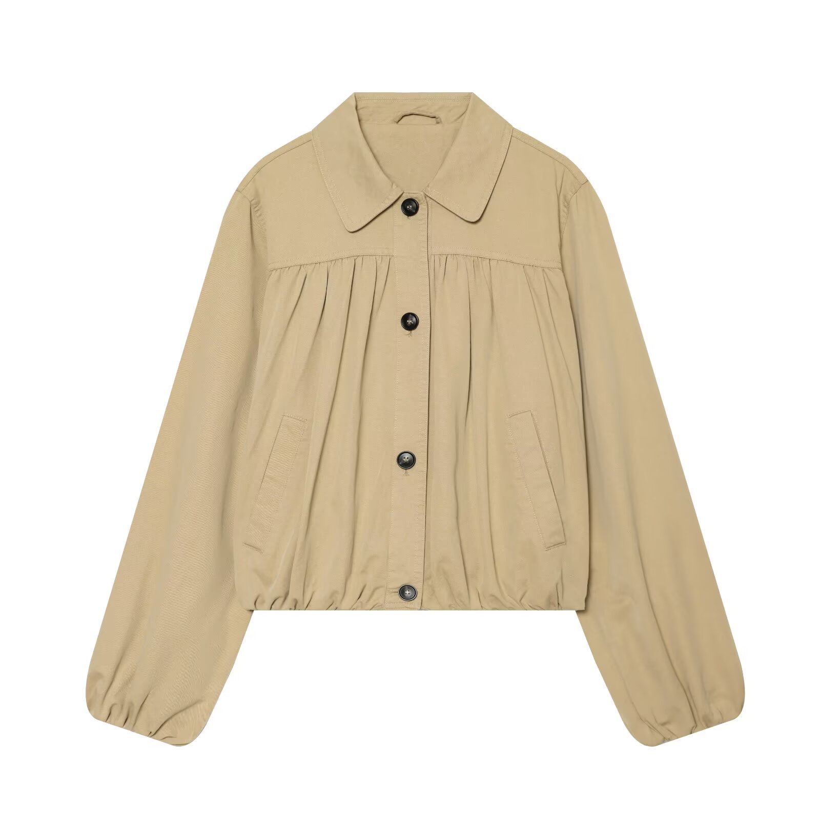 Womens Summer New Arrival Retro Solid-Color Jacket Coat