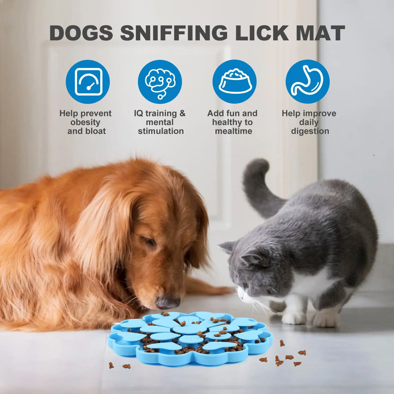 Silicone Pet Placemat With Floral Design
