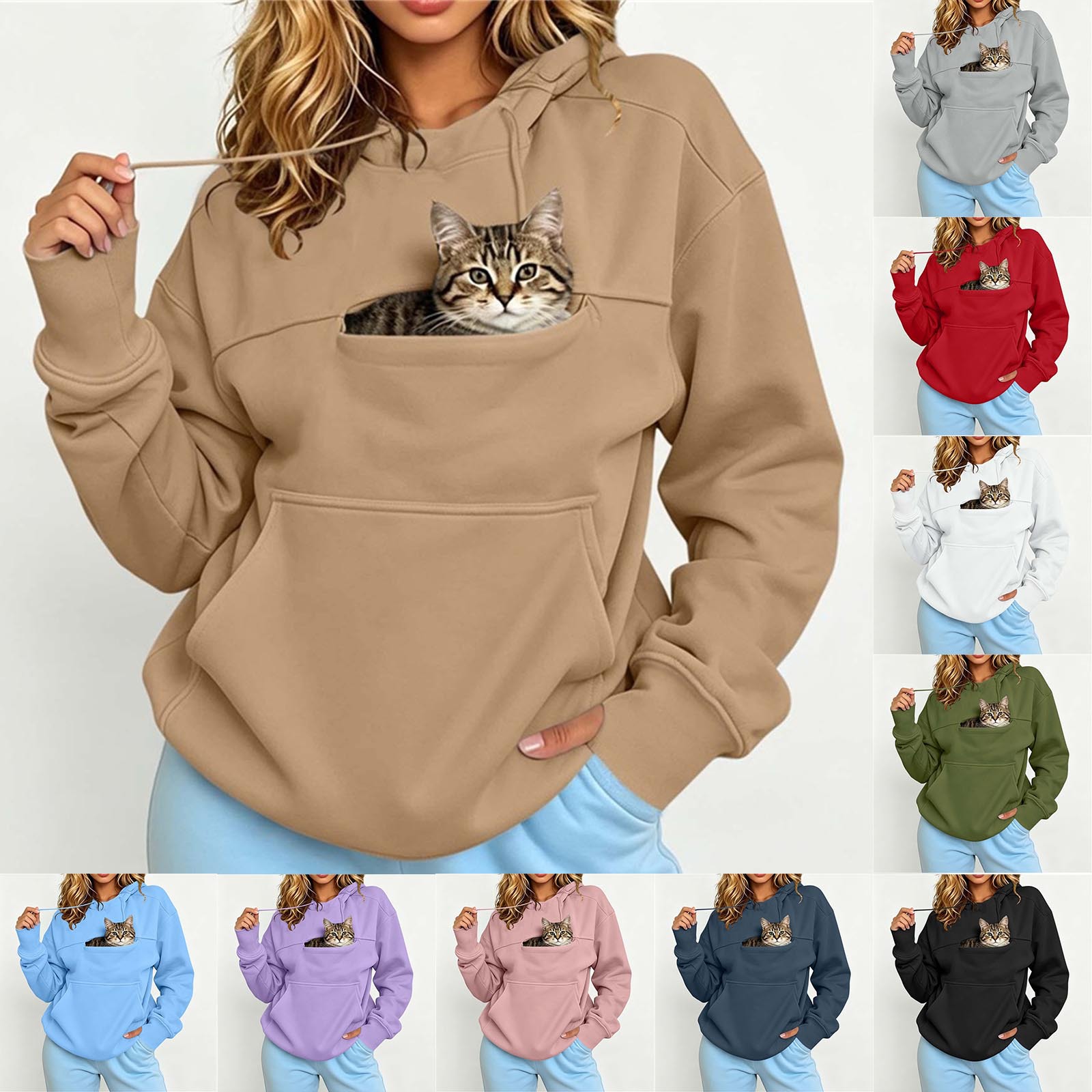 Solid-color Hooded Loose-fit Pet Hoodie