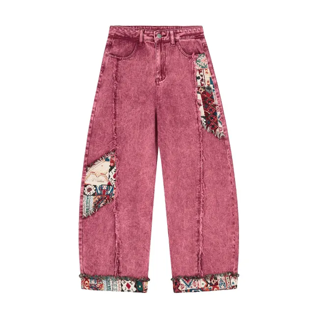 Fashionable Casual Straight leg Women's Bootcut Jeans Pink - Shop at LoveMi