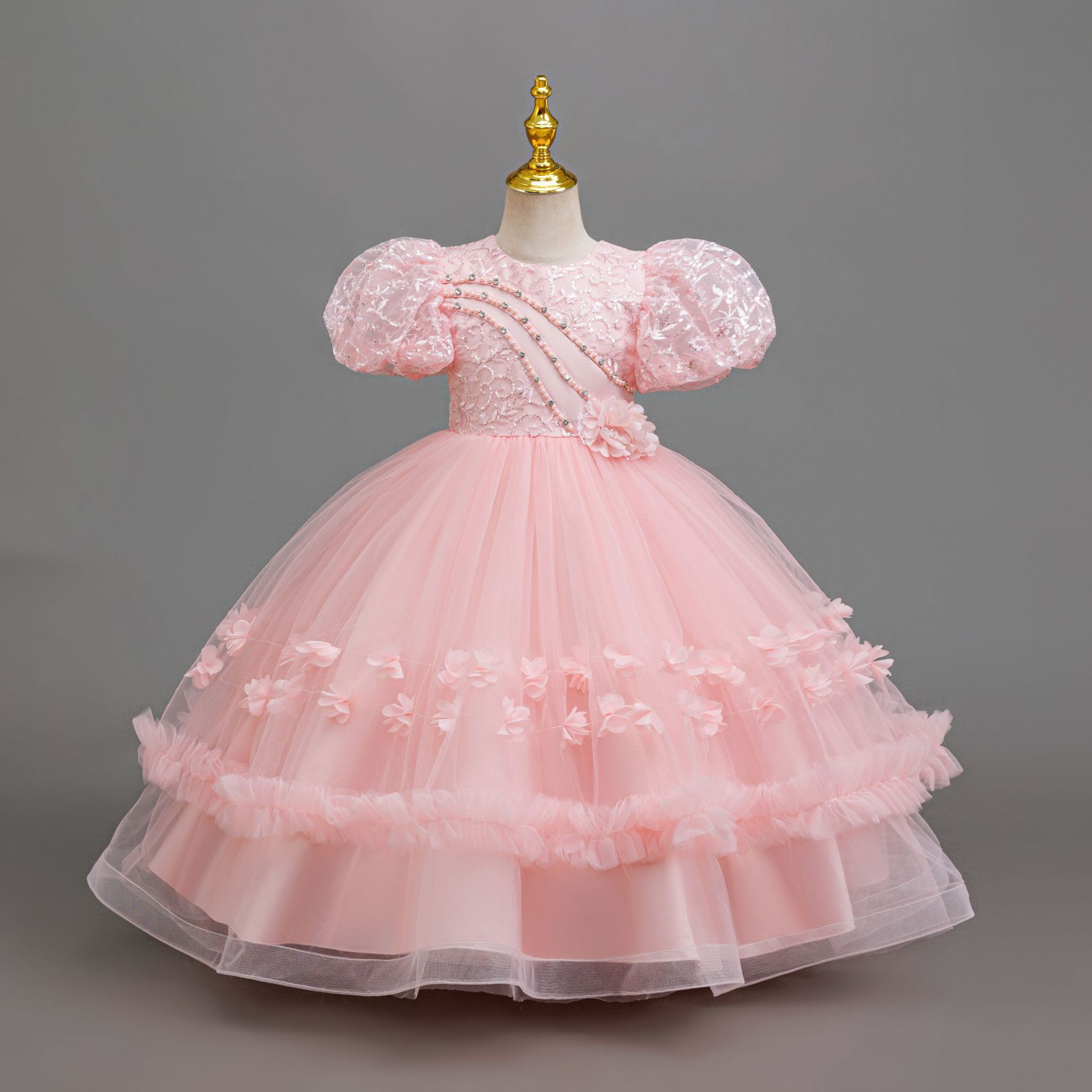 Sequin Wedding Princess Dress For Little Girls Birthday 3