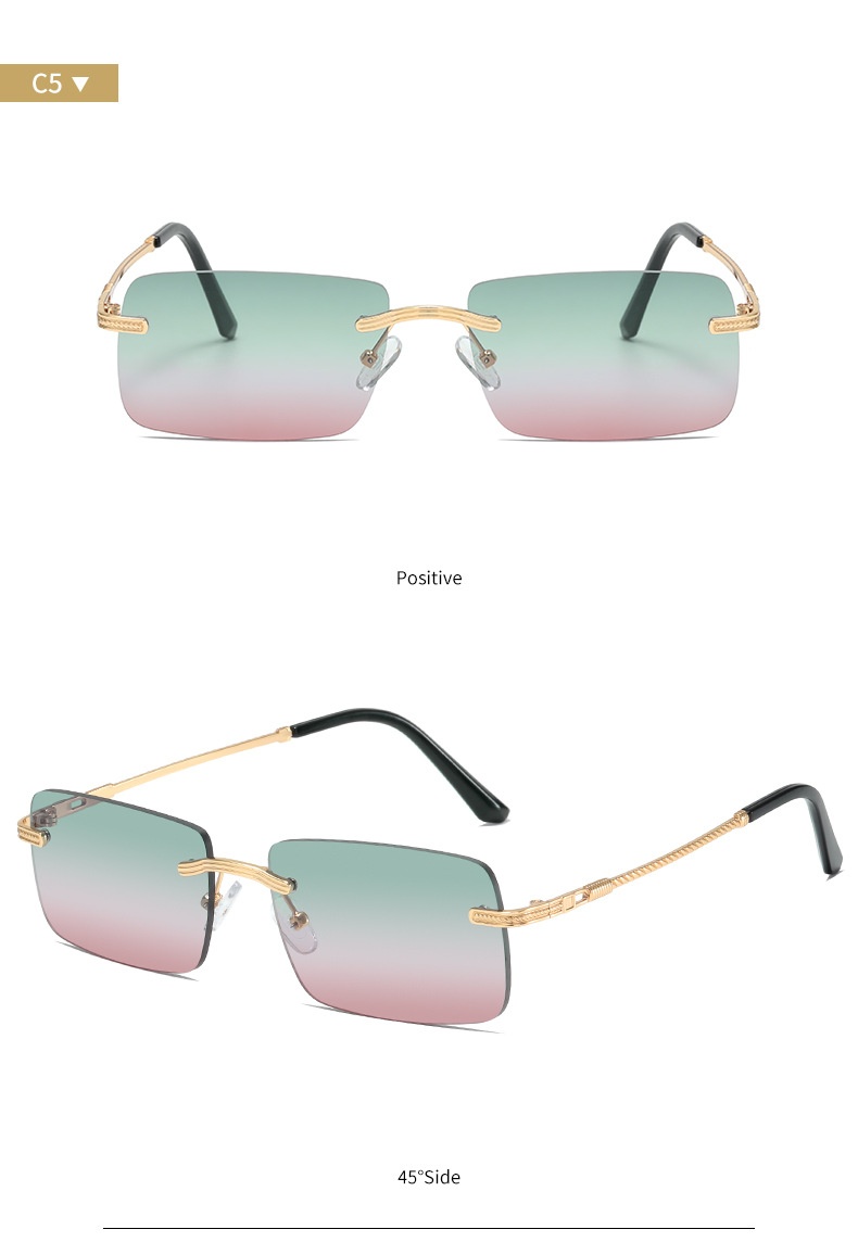 Frameless Personality Square Sea Sunglasses Comfortable Sun Glasses - Image 4