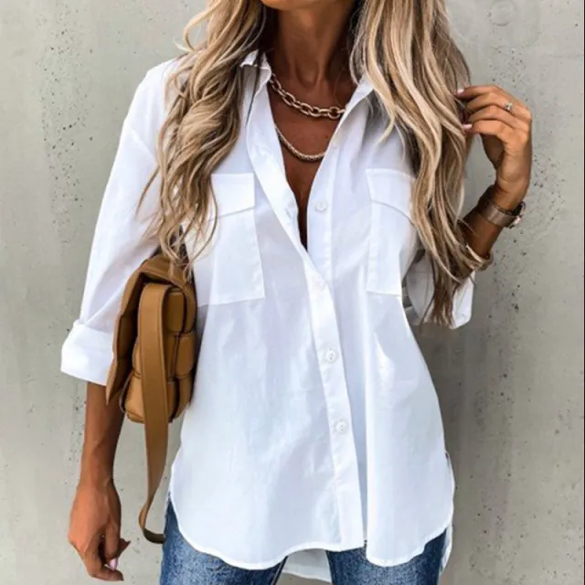 New Women's Clothing Autumn And Winter Irregular Loose Long Sleeve Lapel Shirt Nys1123 - Shop at LoveMi