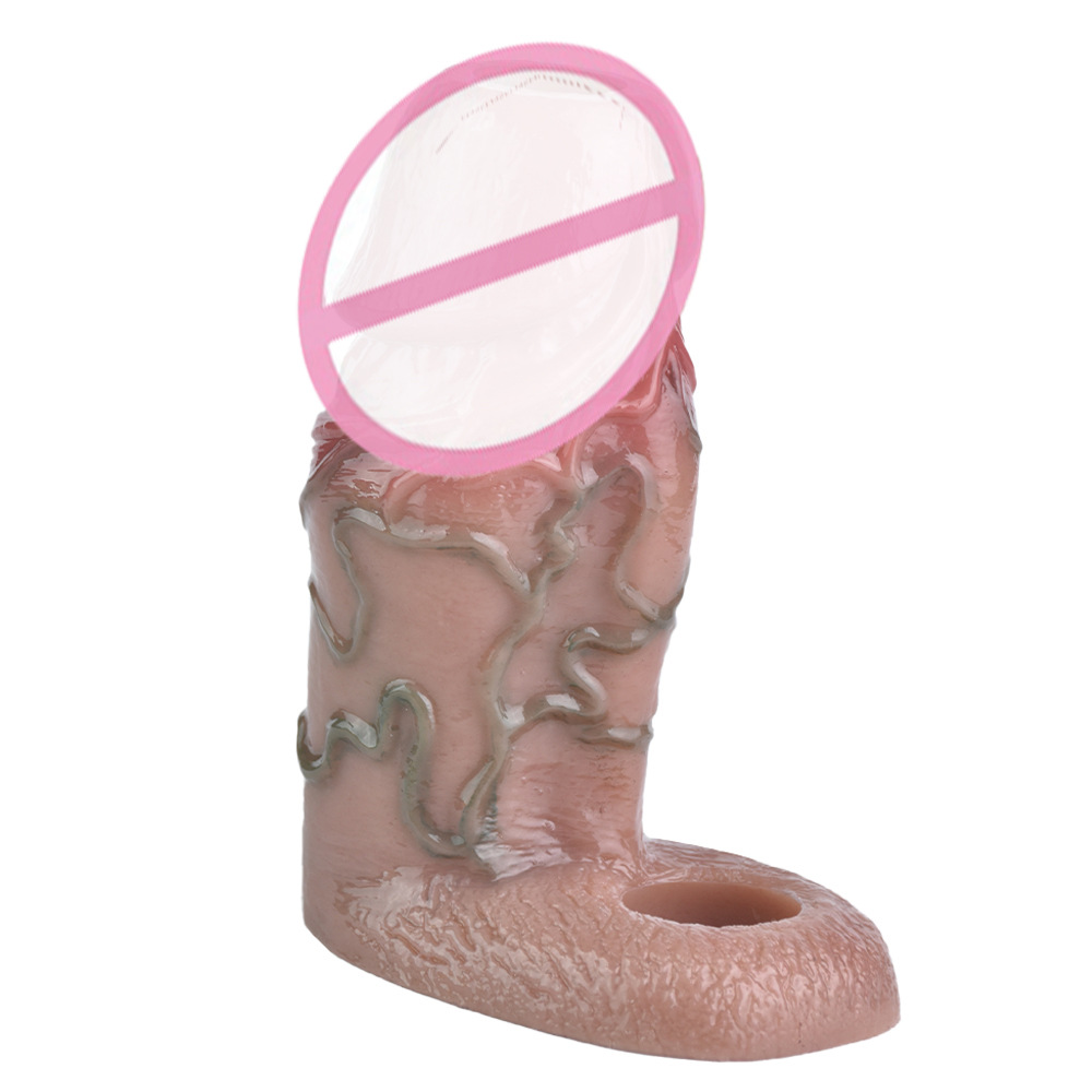 S8110 New Men's Soft Simulation Exotic Condom Silicone Dildos 5