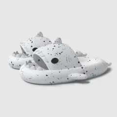 Limited Shark Slippers Non-slip Thick Bottom Shit Feeling Couple - White - View 1