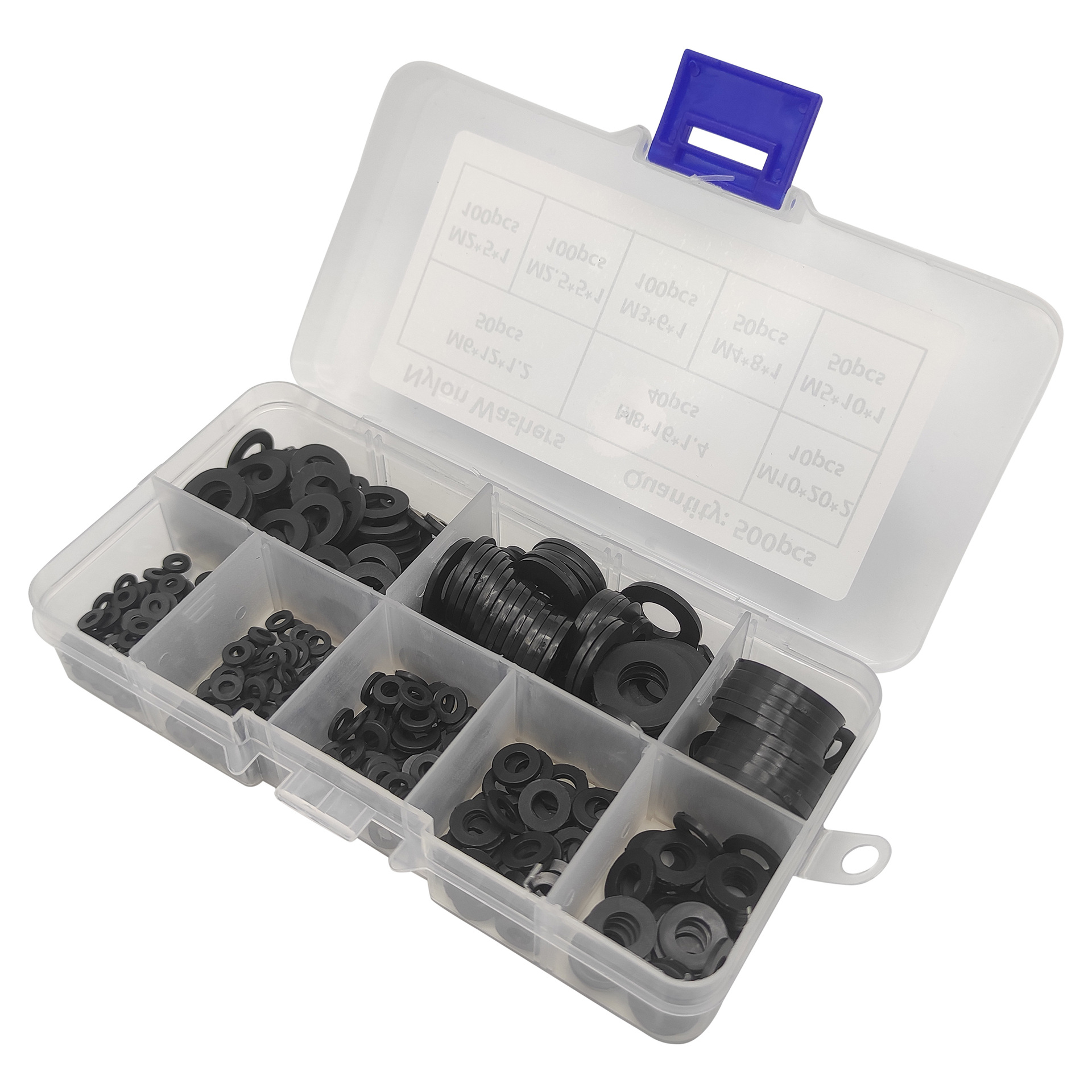 500PCs Black Nylon Plastic Gasket Washer