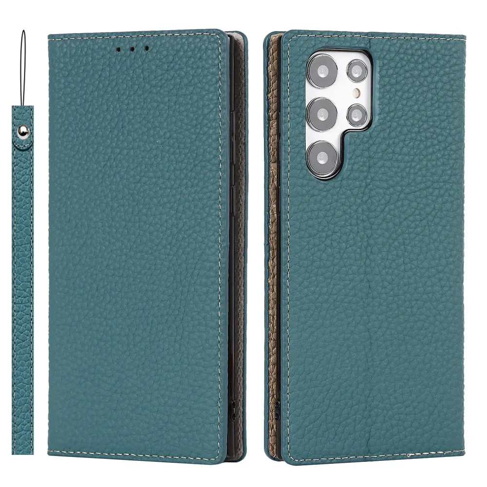 Galaxy S24 Ultra Case Litchi Leather Phone