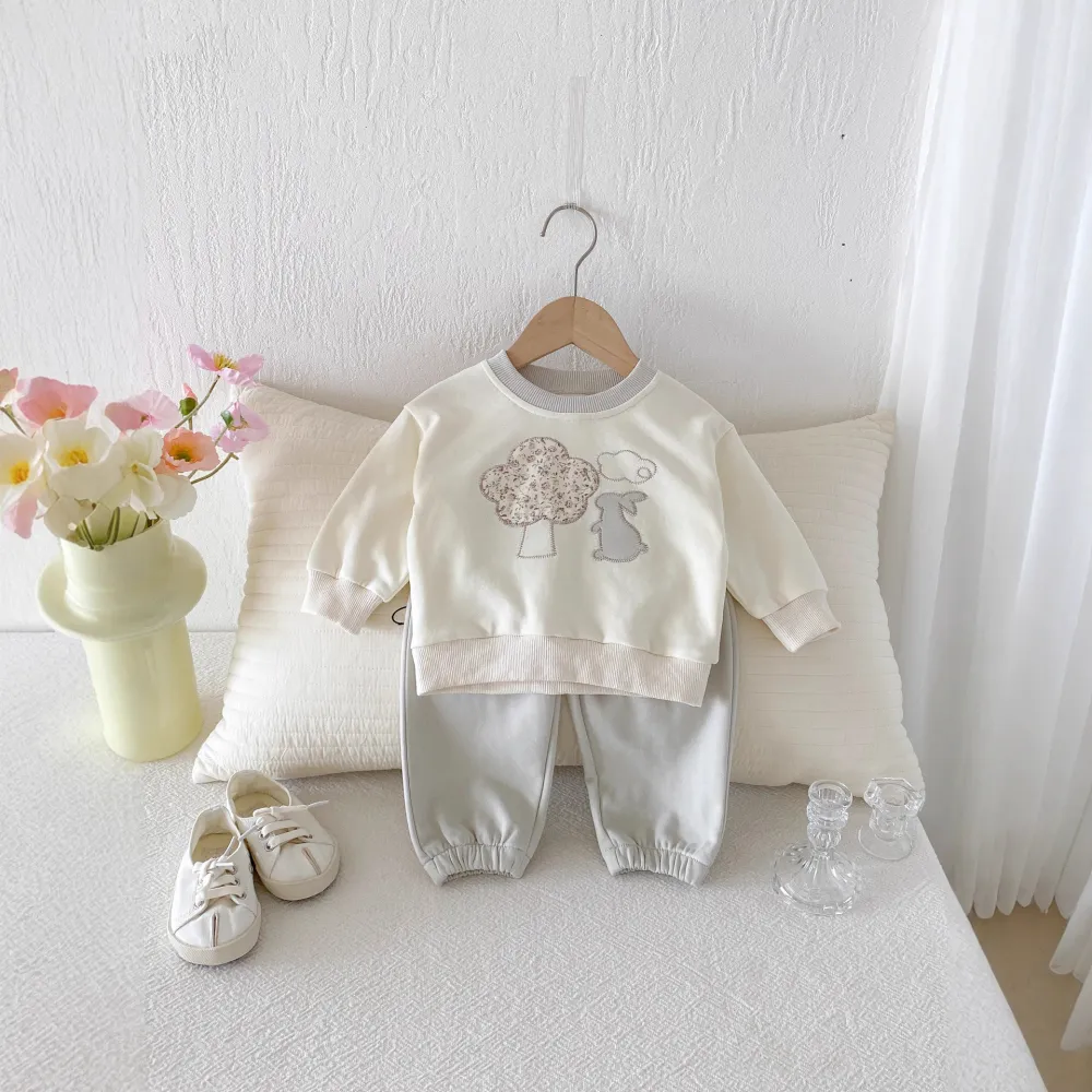 Casual Pants Cartoon Sweater Two-piece Suit
