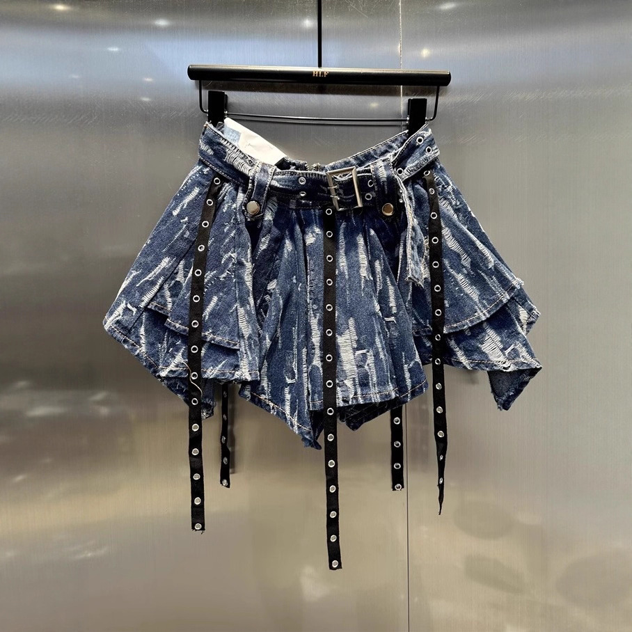 Fashionable Asymmetric Denim Skirt For Women