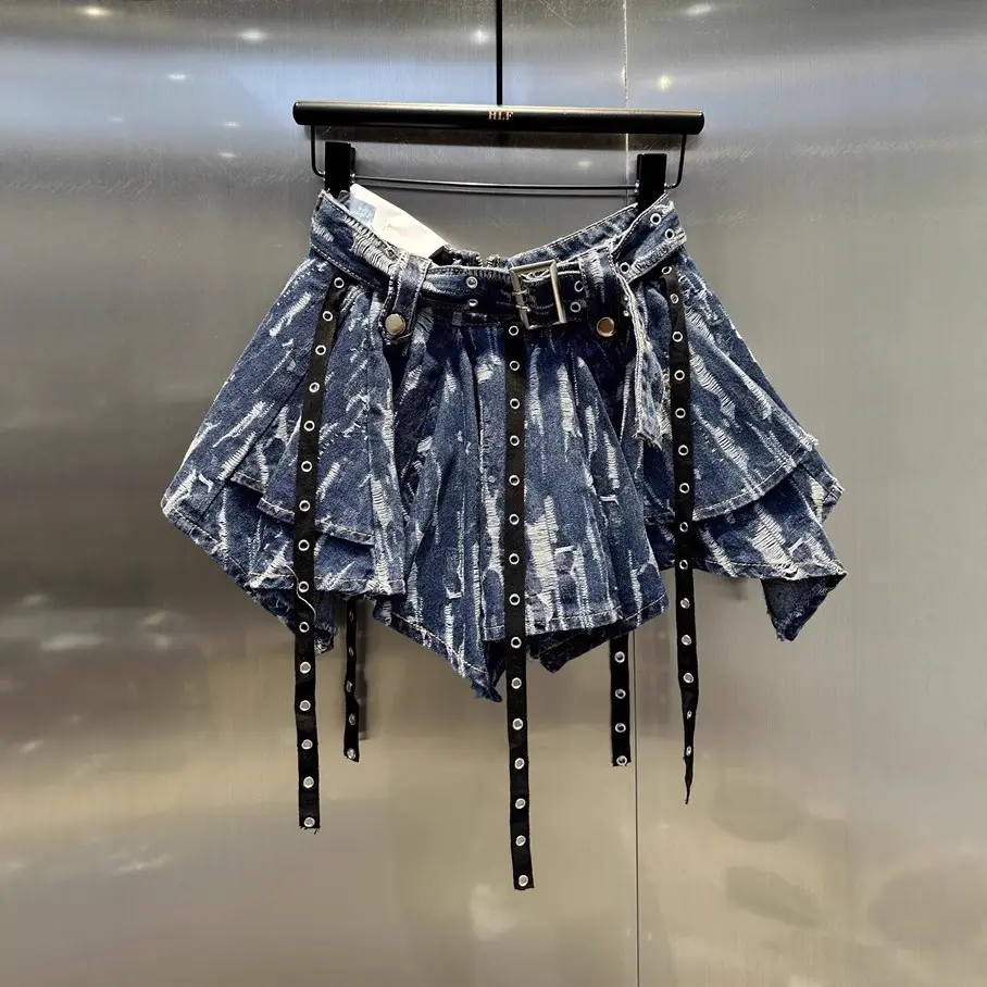 Fashionable Asymmetric Denim Skirt