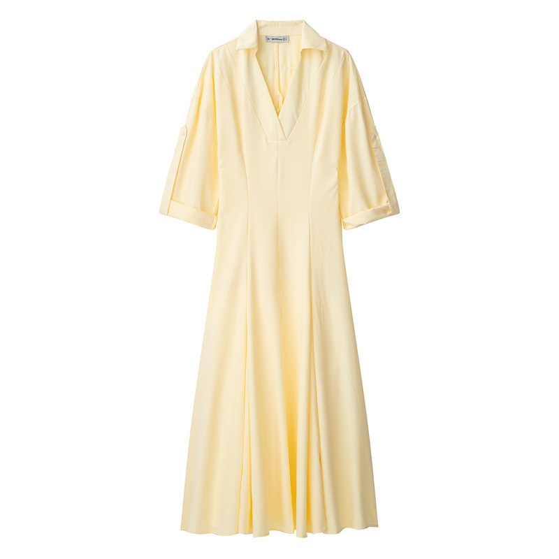 Lapel Shirt Trench Coat Dress