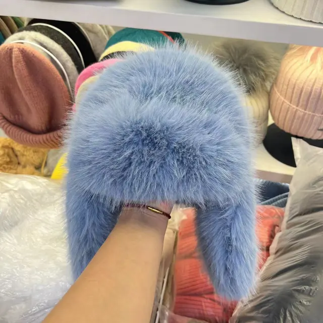 Snow Mountain Cold proof Warm Retro Earmuffs Hat Blue - Shop at LoveMi