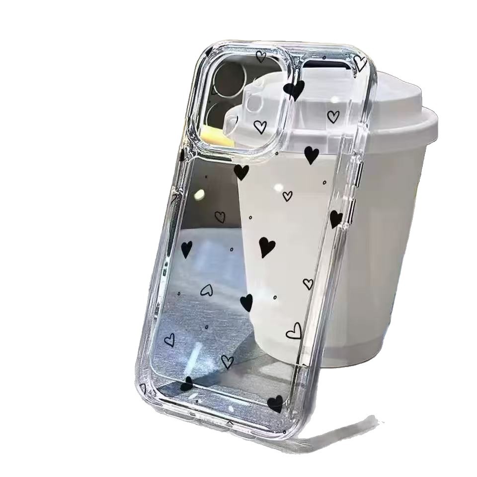 Colored Heart-shaped Hole Transparent Space Phone Case 6