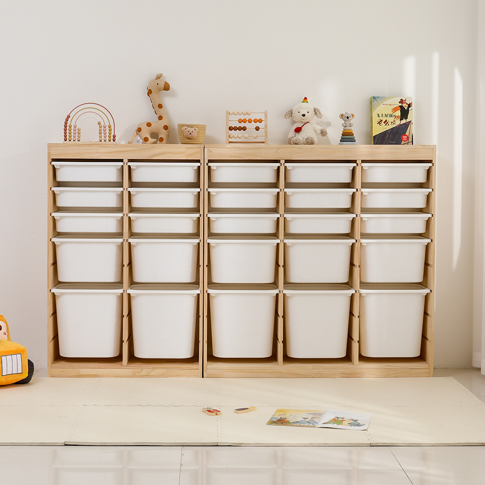 Solid Wood Large-Capacity Toy Storage Cabinet