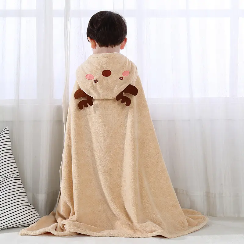Children's Bath Towel Cape Quick-drying Coral Fleece