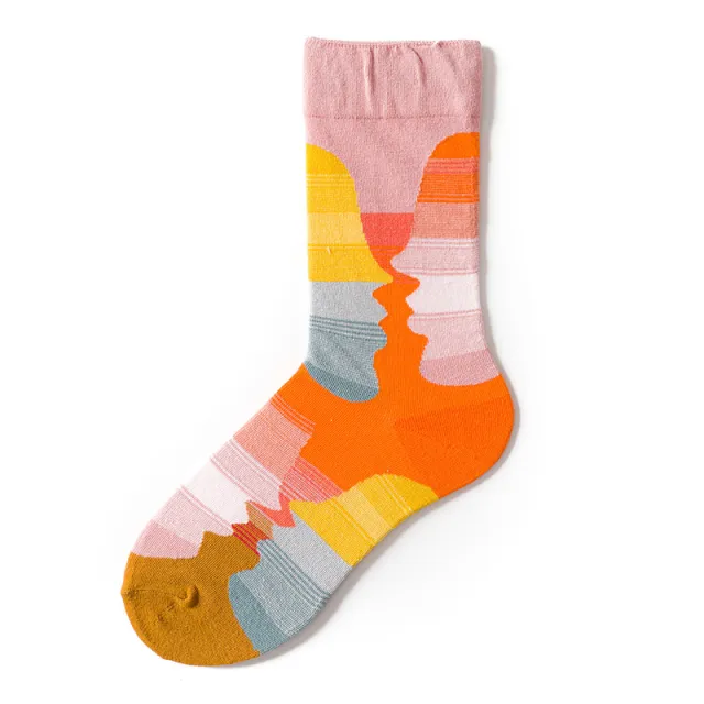 Graffiti Portrait Mid calf Socks Color Creative Kiss - Shop at LoveMi