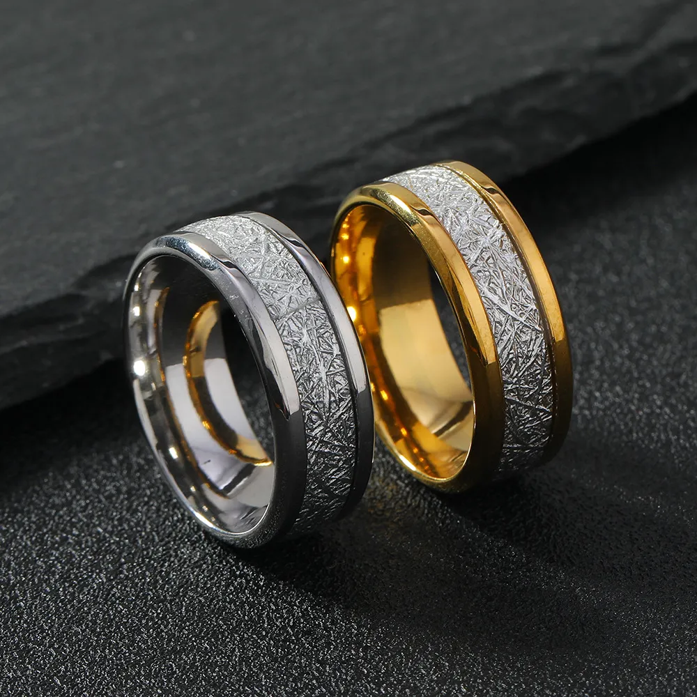 Stainless Steel Ornament Fog Pattern Ring Men's Fashion