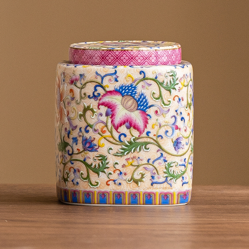 Enamel Color Tea Pot Empty Can