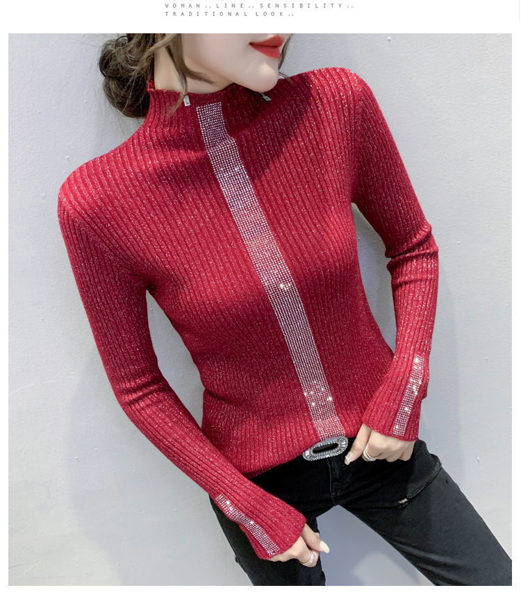 Title 5, Slim Fitting Diamond Studded Versatile Top With...