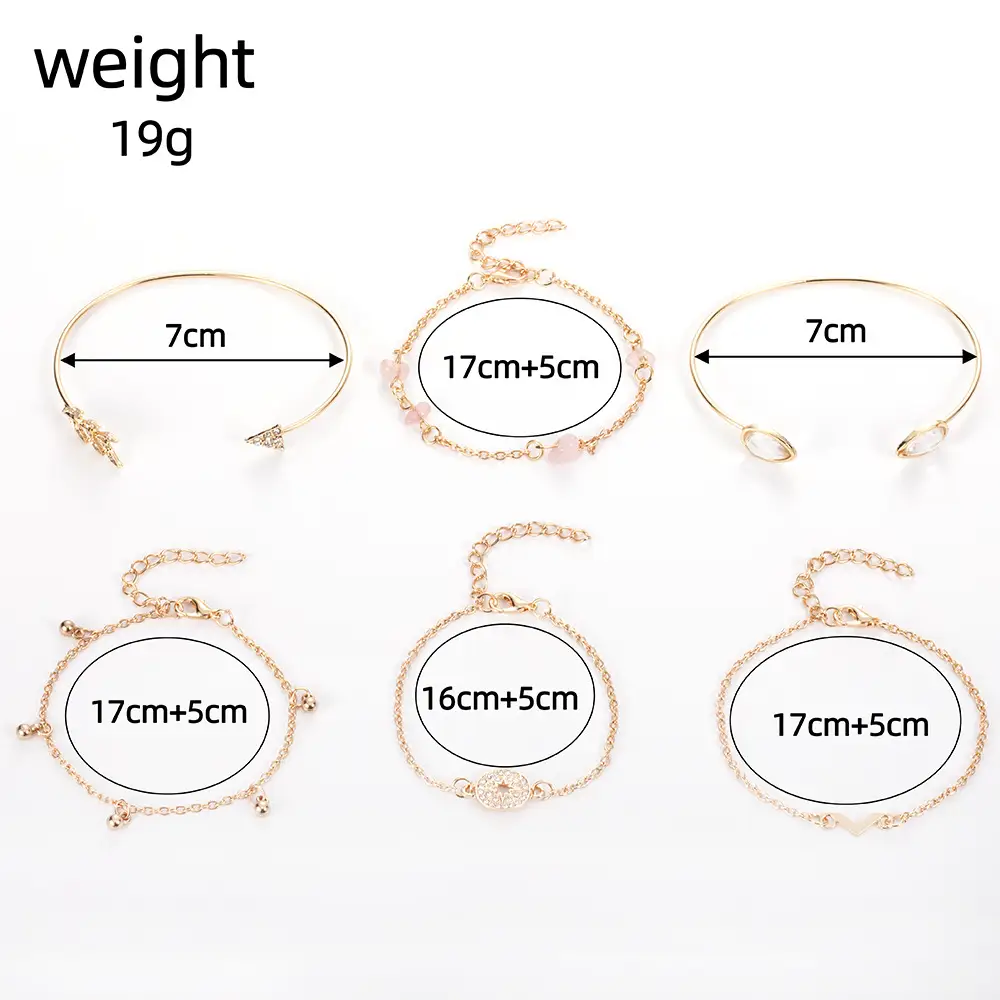 European And American Fashionable Golden Spot Drill Arrow-shaped Water Drop-shaped V-shaped 6 Pieces Suit