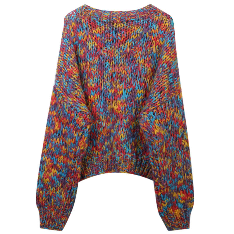 Retro Hong Kong Style Hand Crochet Woven Sweater