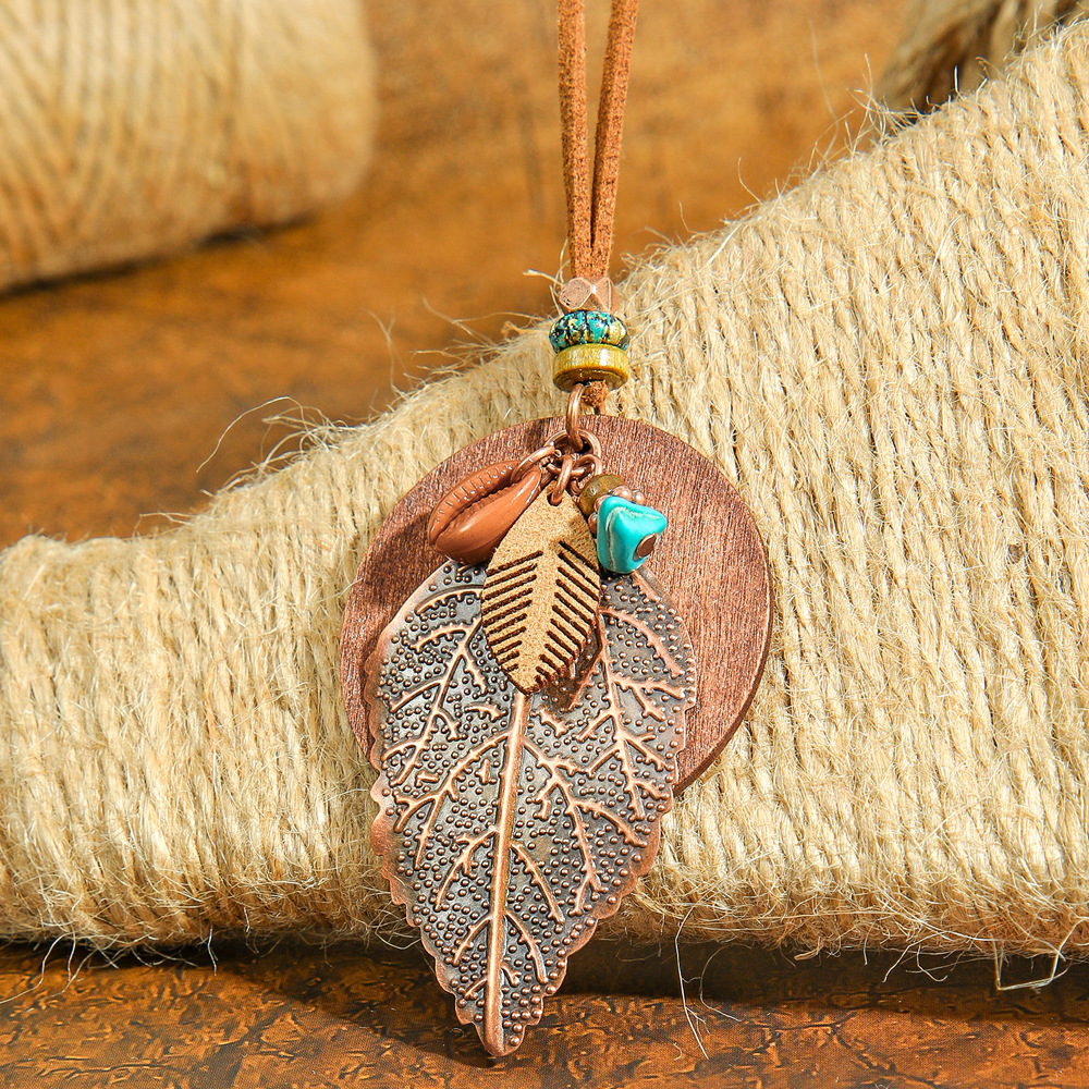 Bohemian Log Double-layer Pendant Tassel Necklace