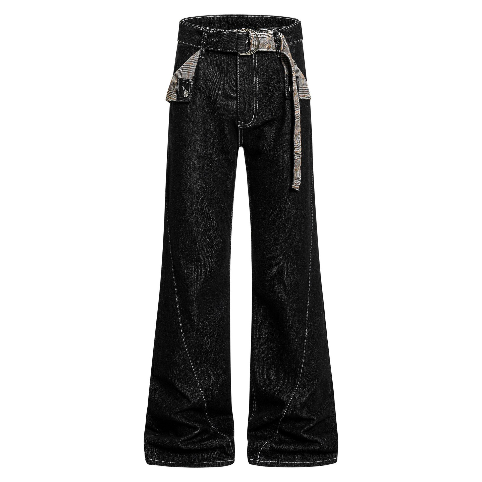 Mens American-style High-street Jeans Loose-fit Slimming Straight-leg Design