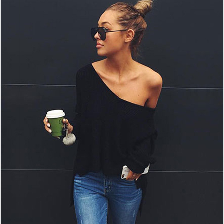 Irregular Knit Long Sleeve Sweater