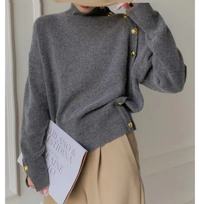 Autumn And Winter Advanced Inner Wear Thickened Winter Wool Base Sweater Gray - Shop at LoveMi