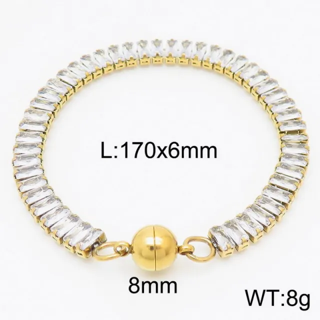 Simple Versatile Ornament Stainless Steel Bracelet Style B Gold Kb163486Z - Shop at LoveMi
